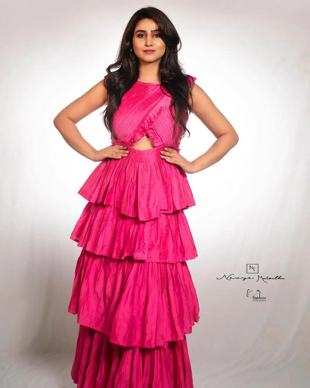 Varshini Sounderajan Wearing Pink Gown